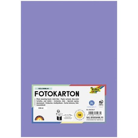 FOLIA Dekorkarton, 2 oldalas, A4, 300 g, 50 lap, FOLIA, ibolyakék