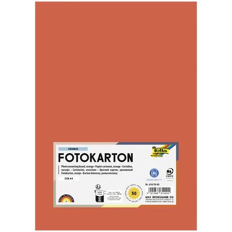 FOLIA Dekorkarton, 2 oldalas, A4, 300 g, 50 lap, FOLIA, narancs