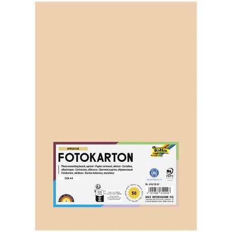 FOLIA Dekorkarton, 2 oldalas, A4, 300 g, 50 lap, FOLIA, barack
