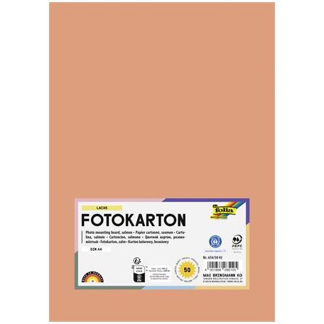 FOLIA Dekorkarton, 2 oldalas, A4, 300 g, 50 lap, FOLIA, lazacszínű