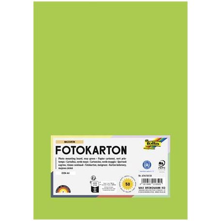 FOLIA Dekorkarton, 2 oldalas, A4, 300 g, 50 lap, FOLIA, tavaszzöld