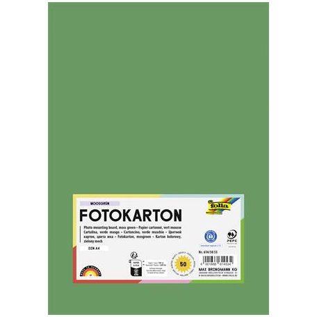 FOLIA Dekorkarton, 2 oldalas, A4, 300 g, 50 lap, FOLIA, mohazöld