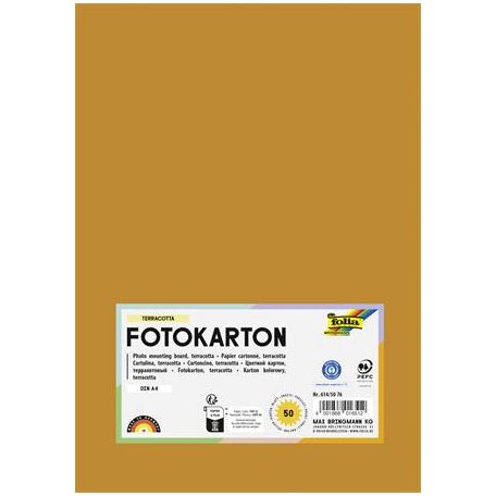 FOLIA Dekorkarton, 2 oldalas, A4, 300 g, 50 lap, FOLIA, terrakotta