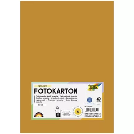 FOLIA Dekorkarton, 2 oldalas, A4, 300 g, 50 lap, FOLIA, terrakotta