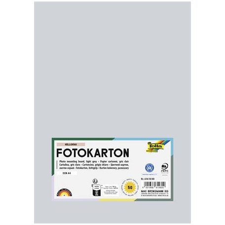 FOLIA Dekorkarton, 2 oldalas, A4, 300 g, 50 lap, FOLIA, világosszürke
