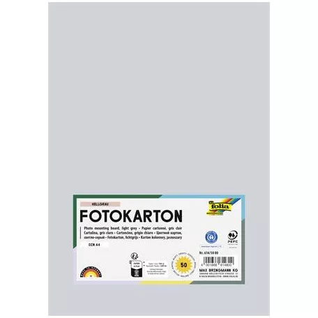 FOLIA Dekorkarton, 2 oldalas, A4, 300 g, 50 lap, FOLIA, világosszürke