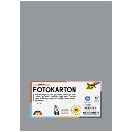 FOLIA Dekorkarton, 2 oldalas, A4, 300 g, 50 lap, FOLIA, kőszürke