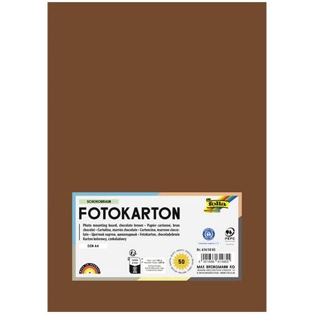 FOLIA Dekorkarton, 2 oldalas, A4, 300 g, 50 lap, FOLIA, csokoládébarna