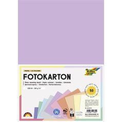   FOLIA Dekorkarton, 2 oldalas, A4, 300 g, 10x5 lap, FOLIA, „Pastel”, vegyes színek
