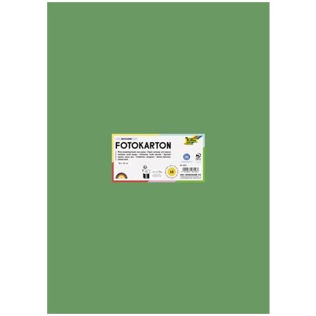 FOLIA Dekorkarton, 2 oldalas, 50x70 cm, 300 g, 10 lap, FOLIA, mohazöld