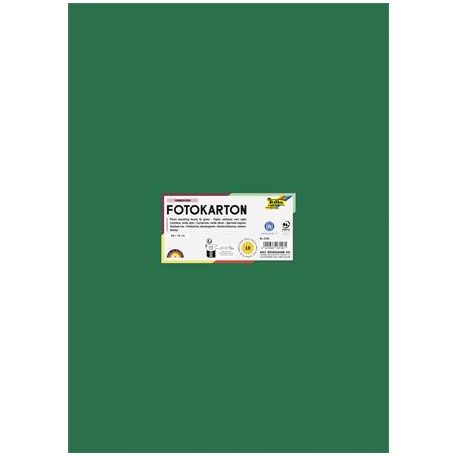 FOLIA Dekorkarton, 2 oldalas, 50x70 cm, 300 g, 10 lap, FOLIA, fenyőzöld