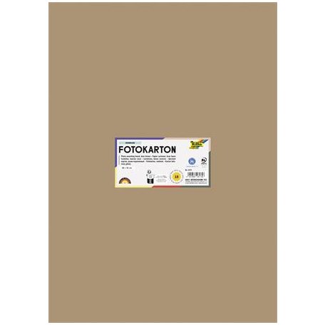 FOLIA Dekorkarton, 2 oldalas, 50x70 cm, 300 g, 10 lap, FOLIA, őzbarna