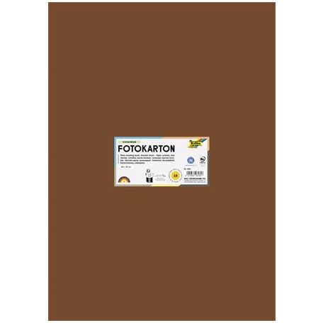 FOLIA Dekorkarton, 2 oldalas, 50x70 cm, 300 g, 10 lap, FOLIA, csokoládébarna