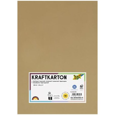 FOLIA Kraft papír, A4, 230 g, 50 lap, FOLIA