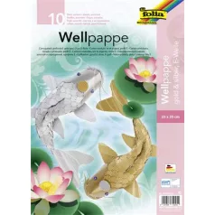   FOLIA Hullámkarton, 25x35 cm, 10 lap, FOLIA, arany és ezüst vegyes színek