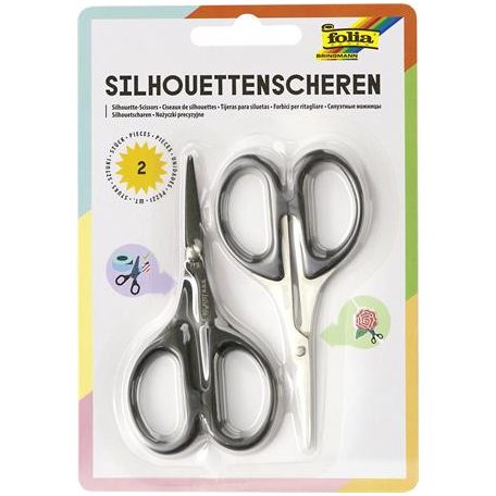 FOLIA Olló, sziluett papírvágó, 10,5 cm, FOLIA, 2 db