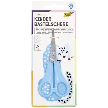 FOLIA Olló, iskolai, hegyes, 13,5 cm, FOLIA, vegyes színek