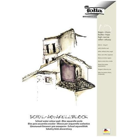 FOLIA Akvarell tömb, A3, 150 g, 10 lap, durva, FOLIA