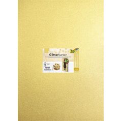   FOLIA Dekorkarton tömb, csillámos, 1 oldalas, 50x70 cm, 300g, 5 lap, FOLIA, arany