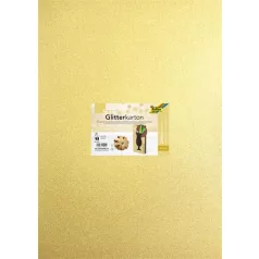   FOLIA Dekorkarton tömb, csillámos, 1 oldalas, 50x70 cm, 300g, 5 lap, FOLIA, arany