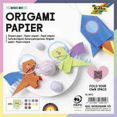   FOLIA Origami papír, 15x15 cm, 70 g, 100 lap, FOLIA, vegyes színek