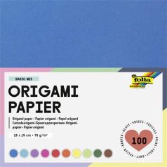   FOLIA Origami papír, 15x15 cm, 70 g, 100 lap, FOLIA, vegyes színek