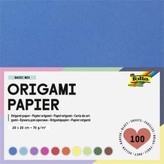   FOLIA Origami papír, 20x20 cm, 70 g, 100 lap, FOLIA, vegyes színek
