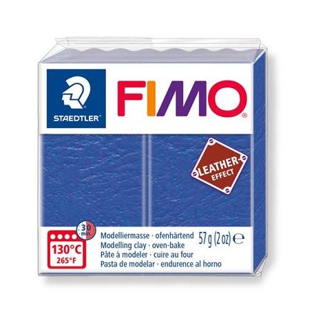 FIMO Gyurma, 57 g, égethető, FIMO "Leather Effect", indigókék