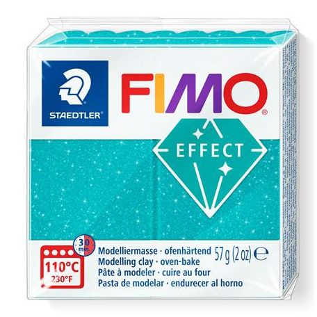 FIMO Gyurma, 57 g, égethető, FIMO "Effect", csillámos türkiz