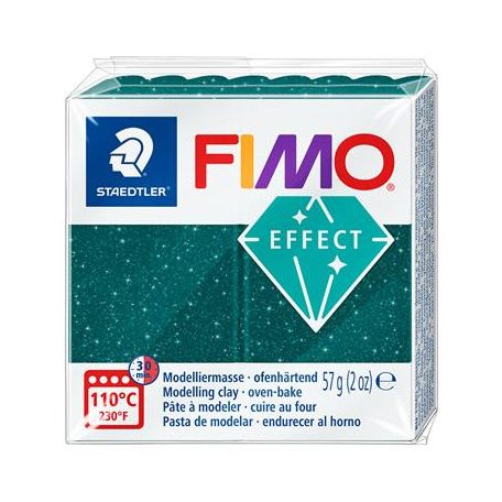 FIMO Gyurma, 57 g, égethető, FIMO "Effect", csillámos zöld