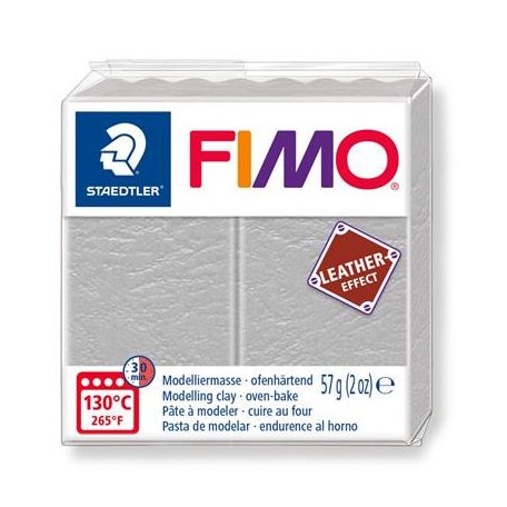 FIMO Gyurma, 57 g, égethető, FIMO "Leather Effect", galambszürke