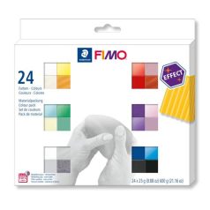   FIMO Gyurma, készlet, 24x25 g, égethető, FIMO "Effect Colours" 24 különböző szín