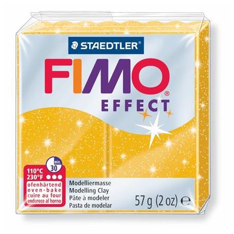 FIMO Gyurma, 57 g, égethető, FIMO "Effect", csillámos arany