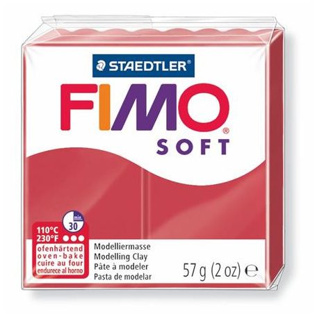 FIMO Gyurma, 57 g, égethető, FIMO "Soft", meggy piros