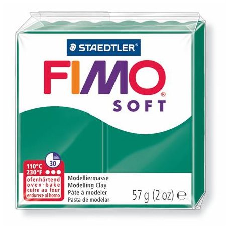FIMO Gyurma, 56 g, égethető, FIMO "Soft", smaragdzöld