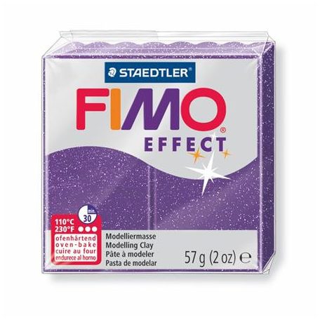 FIMO Gyurma, 57 g, égethető, FIMO "Effect", csillámos bíborlila