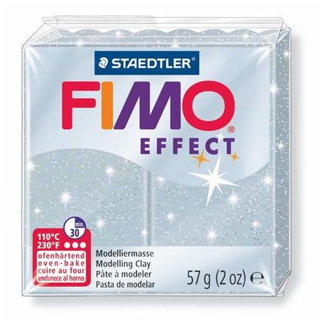 FIMO Gyurma, 57 g, égethető, FIMO "Effect", csillámos ezüst