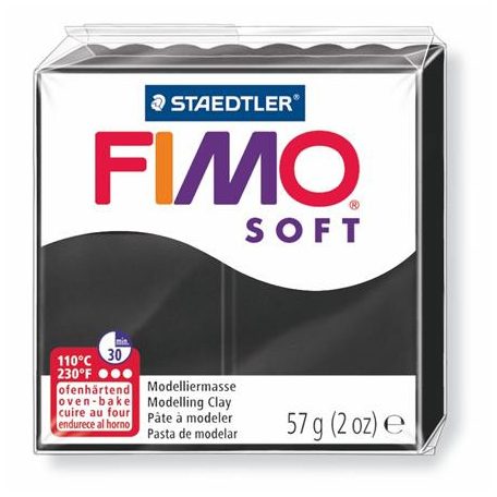 FIMO Gyurma, 57 g, égethető, FIMO "Soft", fekete