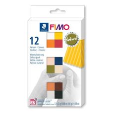  FIMO Gyurma, készlet, 12x25 g, égethető, FIMO "Soft Natural", 12 különböző szín