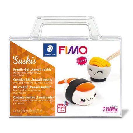 FIMO Gyurma készlet, 4x25 g, égethető, FIMO "Soft Creative", sushi