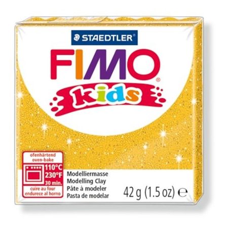 FIMO Gyurma, 42 g, égethető, FIMO "Kids", glitteres arany