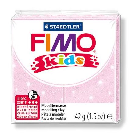 FIMO Gyurma, 42 g, égethető, FIMO "Kids", gyöngyház világos rózsaszín