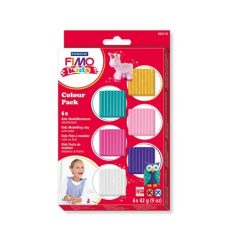   FIMO Gyurma készlet, 6x42 g, égethető, lányoknak, FIMO "Kids Color Pack", 6 különböző szín