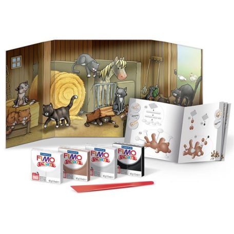 FIMO Gyurma készlet, 4x42 g, égethető, FIMO "Kids Form & Play", cicák