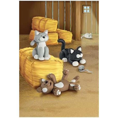 FIMO Gyurma készlet, 4x42 g, égethető, FIMO "Kids Form & Play", cicák