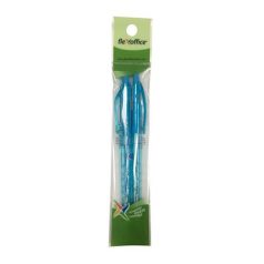   FLEXOFFICE Golyóstoll, 0,25 mm, nyomógombos, 2 db/bliszter, FLEXOFFICE "Jonat", kék