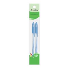   FLEXOFFICE Golyóstoll, 0,3 mm, 2 db/bliszter, kupakos, FLEXOFFICE "Candee", kék