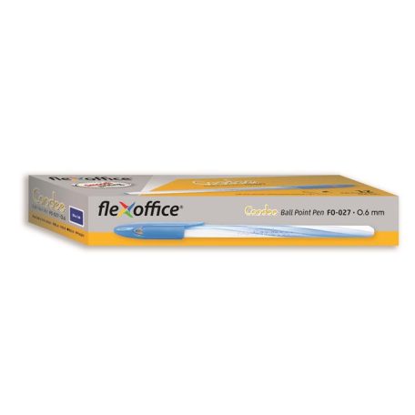 FLEXOFFICE Golyóstoll, 0,3 mm, kupakos, FLEXOFFICE "Candee", kék