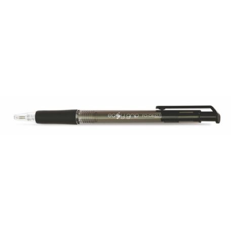 FLEXOFFICE Golyóstoll, 0,4 mm, nyomógombos, FLEXOFFICE "EasyGrip", fekete