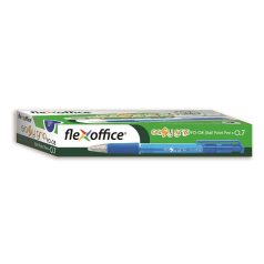   FLEXOFFICE Golyóstoll, 0,4 mm, nyomógombos, FLEXOFFICE "EasyGrip", kék